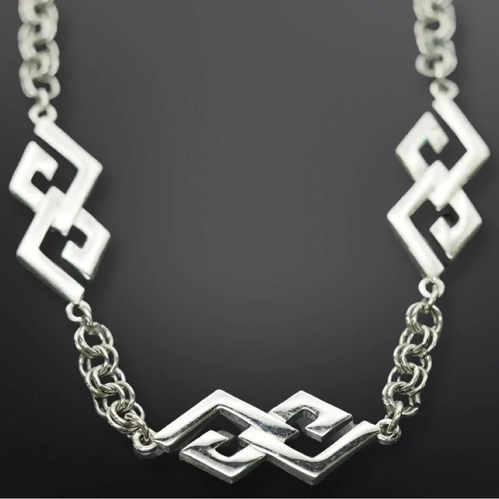 AUTHENTIC VINTAGE GIVENCHY SILVERTONE CHAIN GG CLASP LONG NECKLACE 30" NR - Picture 5 of 12